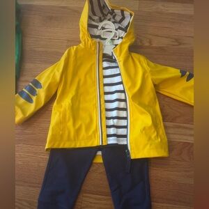 Little Me Yellow Raincoat with Shirt and Pants 3 Piece Set NWT 18mos
